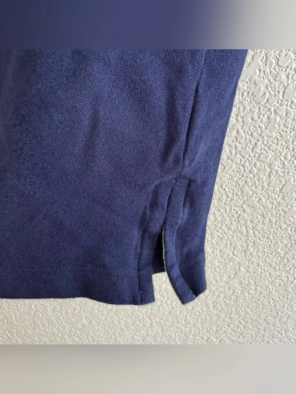 Polo Ralph Lauren Navy Blue Short Sleeve Cotton Mesh Polo Dress L 12-14